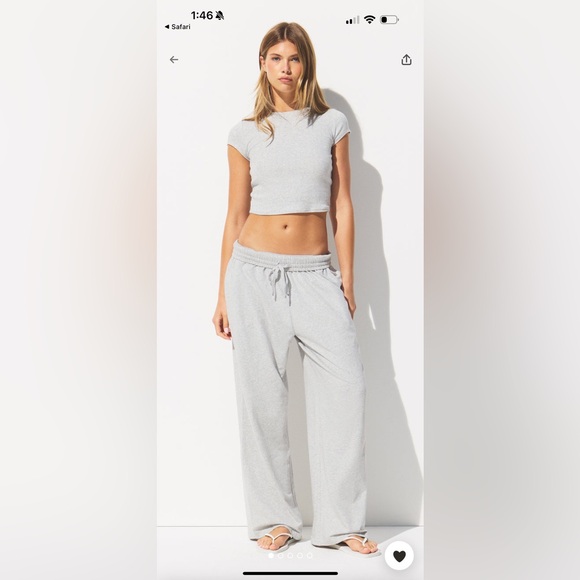 SKIMS Cotton Jersey Wide Leg Pant - Picture 1 of 5